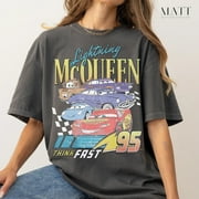 Retro Lightning Mcqueen Piston Cup Png, Disney Cars Png, Disney Png, Disney Pixar Shirt, Size S, Tee Charcoal New